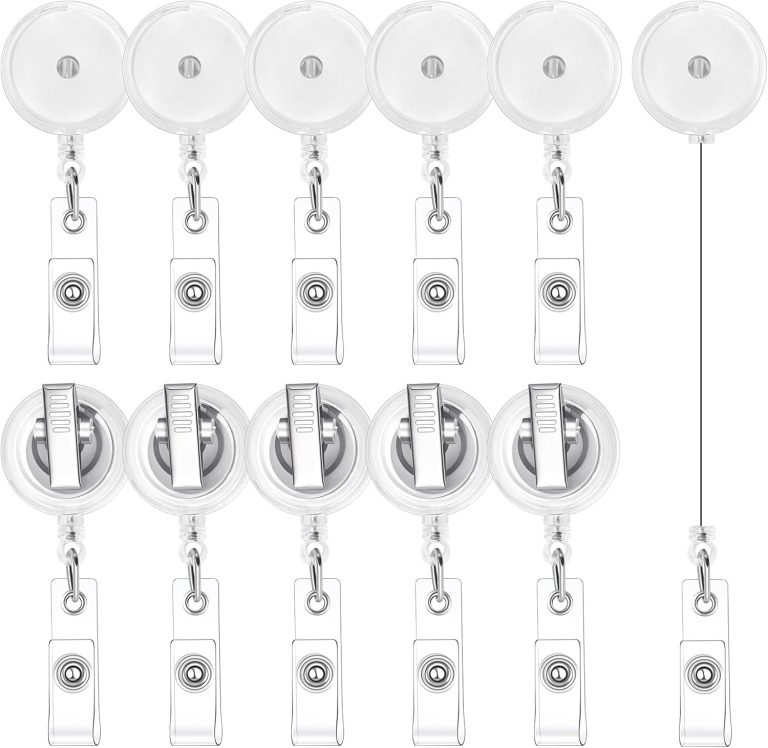 30 Pieces Retractable Badge Reels with Swivel Alligator Clip, Badge Reels Holder Badge Reel Clips for Nurse Teacher Office(Translucent Clear)