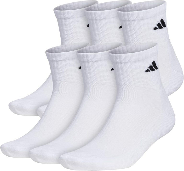 Men’s Socks, Athletic Cushioned Quarter 6-Pack, Ankle Fit with Arch Support